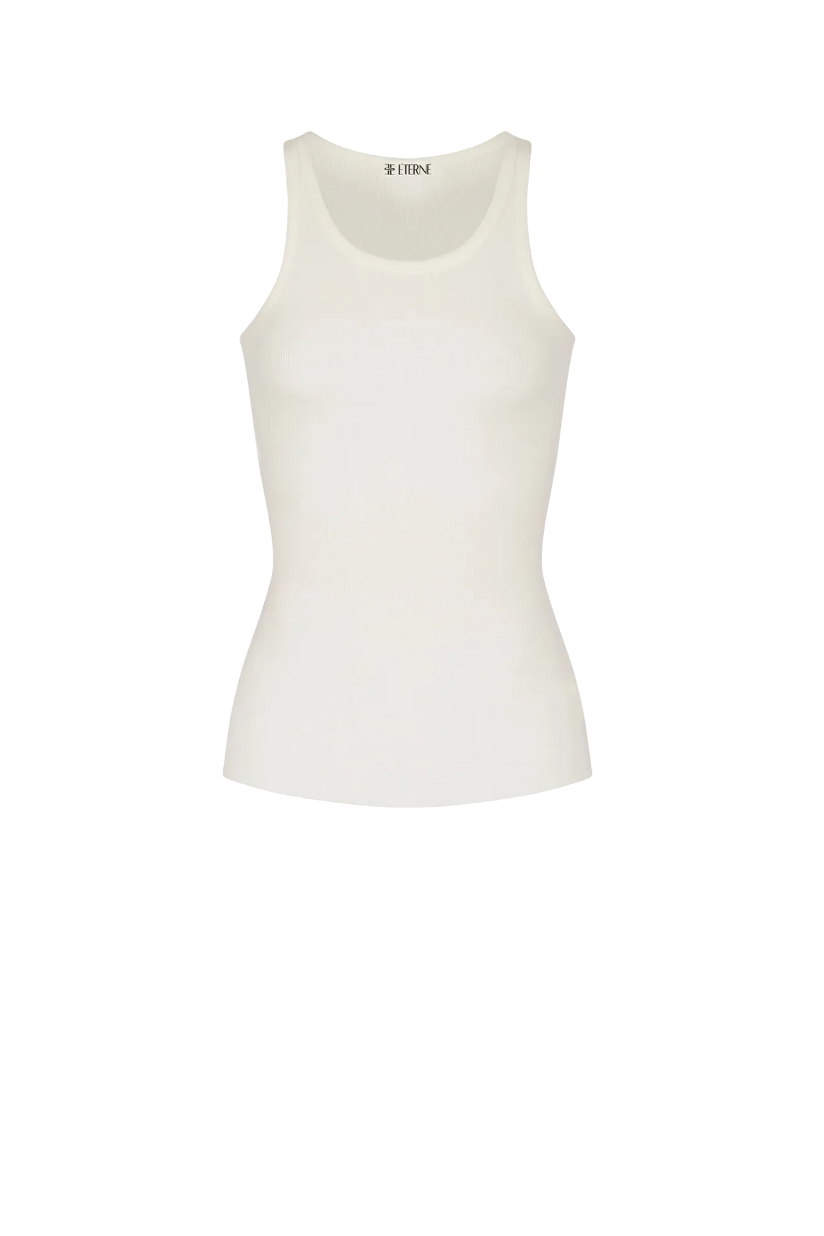 Top High Neck Fitted Tank in Cream