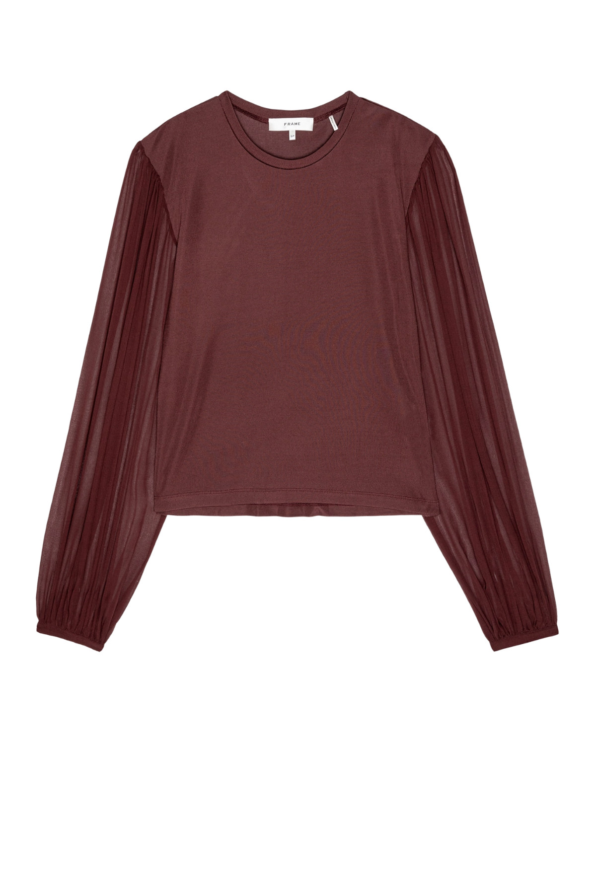 Top The Sheer Sleeve in Currant
