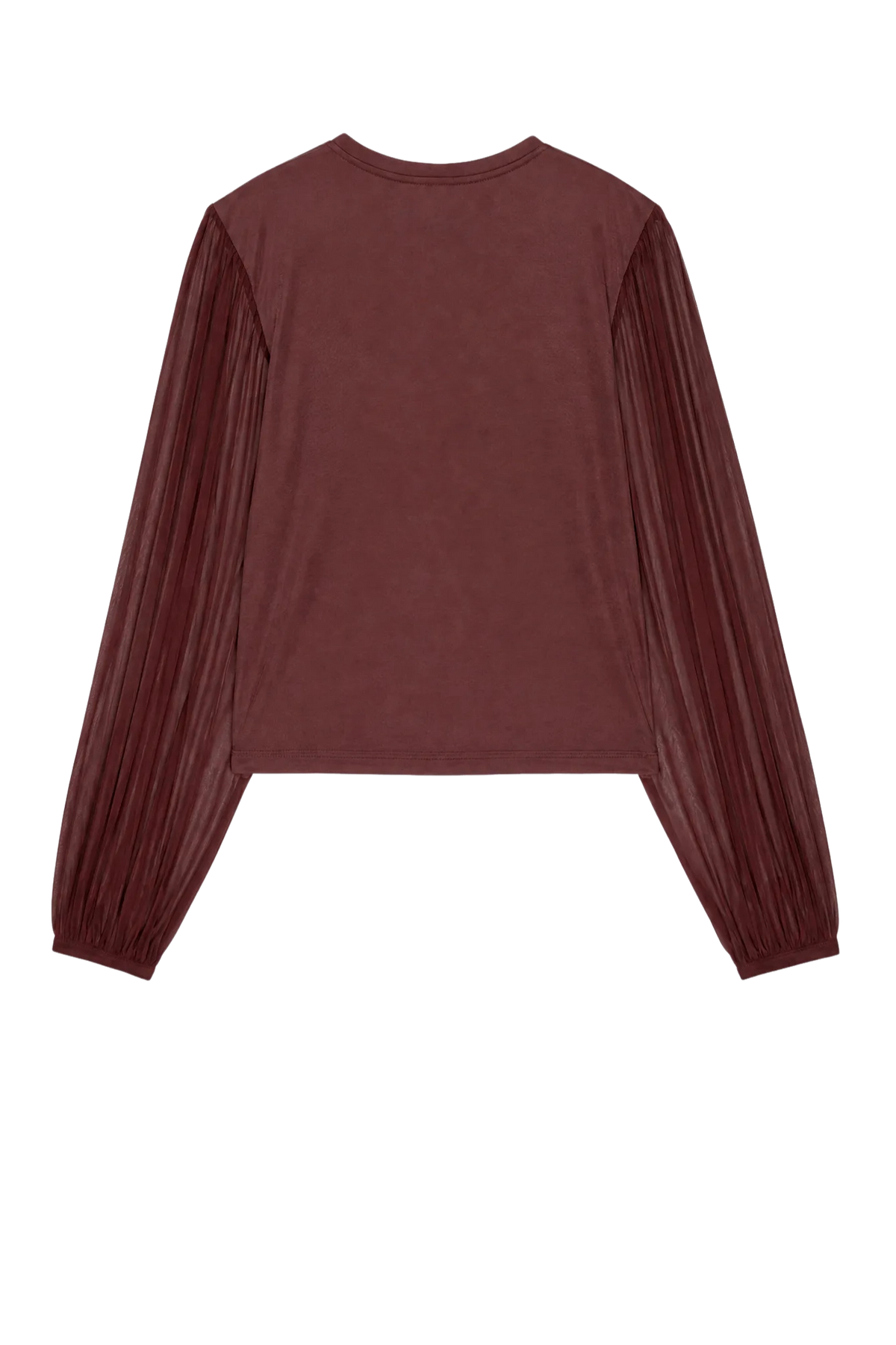 Top The Sheer Sleeve in Currant