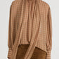 Bluse The Lantern in Taupe Multi Plaid