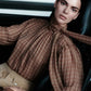 Bluse The Lantern in Taupe Multi Plaid