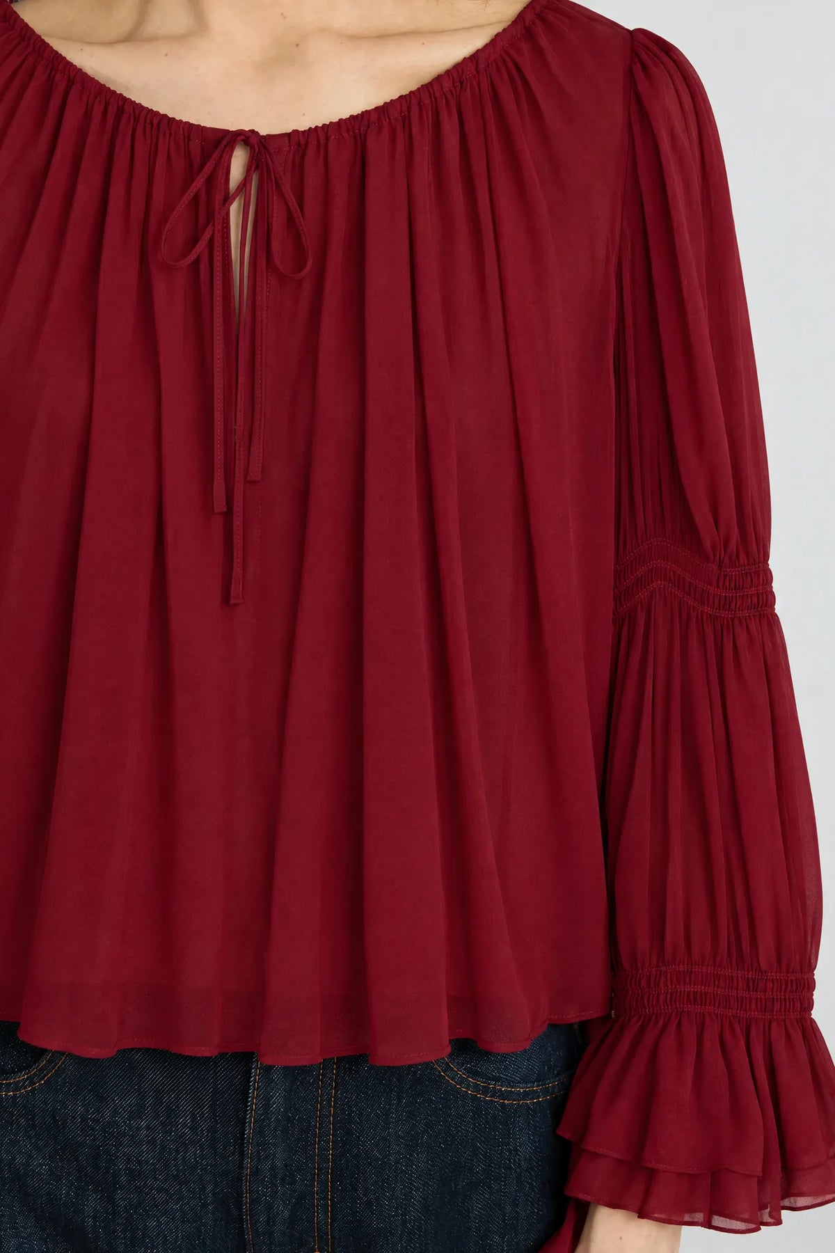 Bluse The Ripple in Deep Garnet