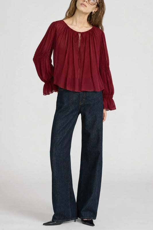 Bluse The Ripple in Deep Garnet