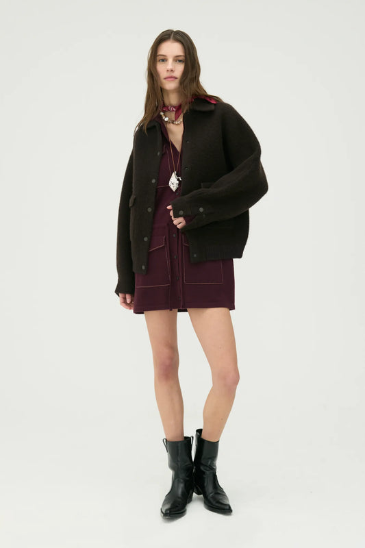 Jacke Felted Bomber in Burnt Cocoa