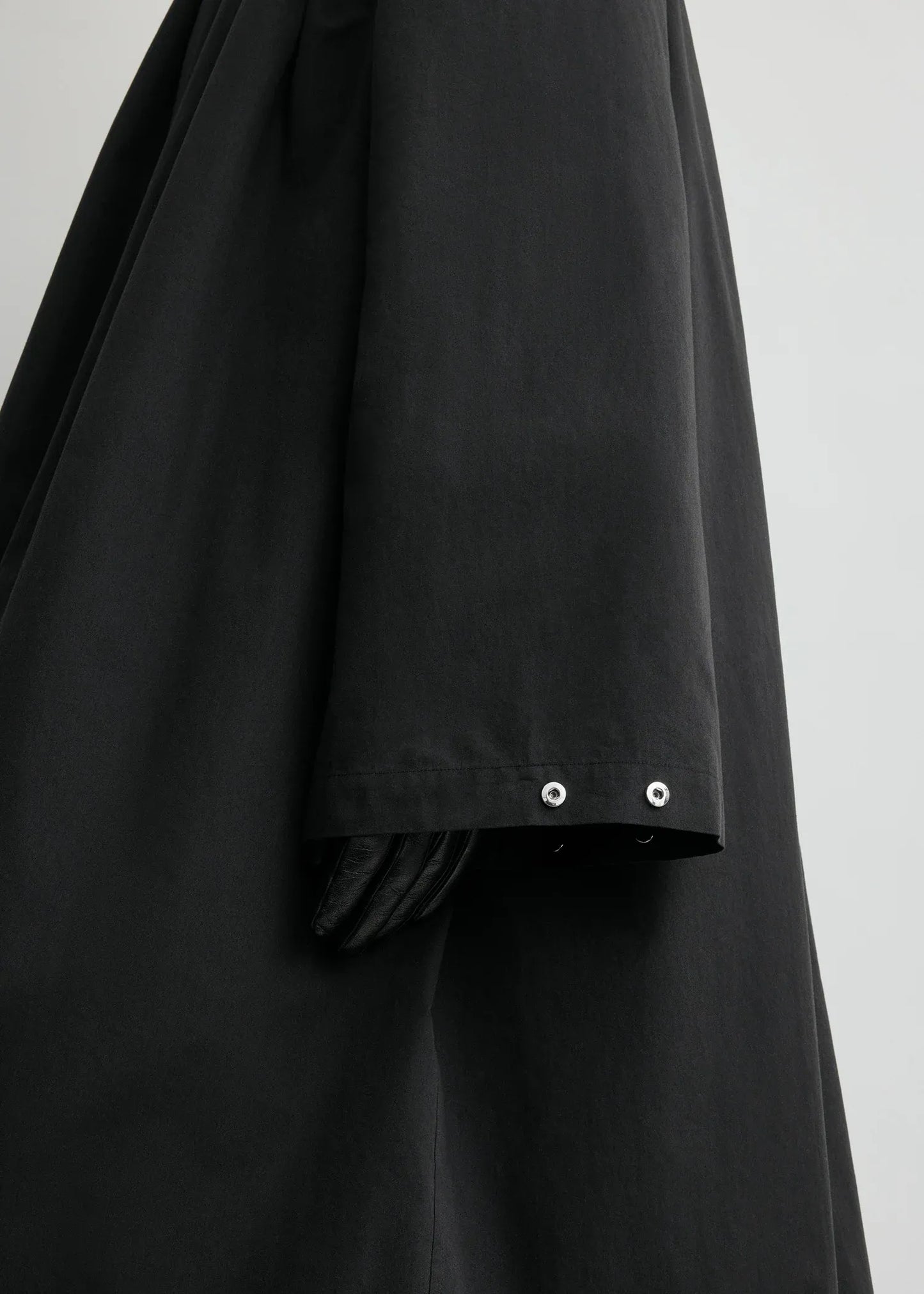 Gathered Parachute coat in black