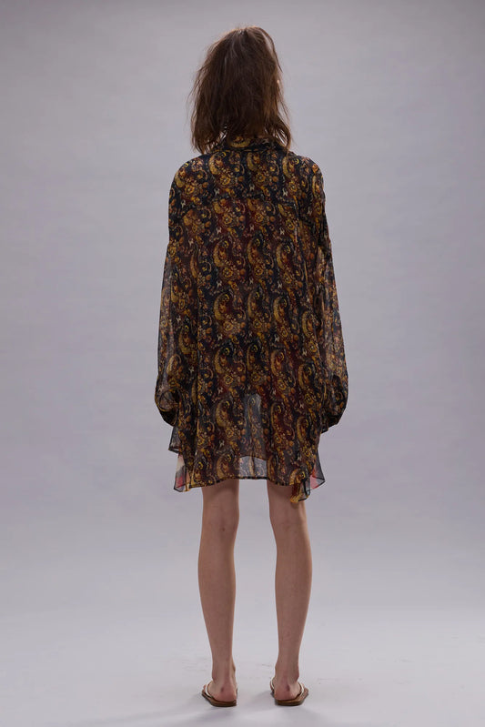 Tankdress Set Chiffon Printed Set in Yellow Multi Color Combo