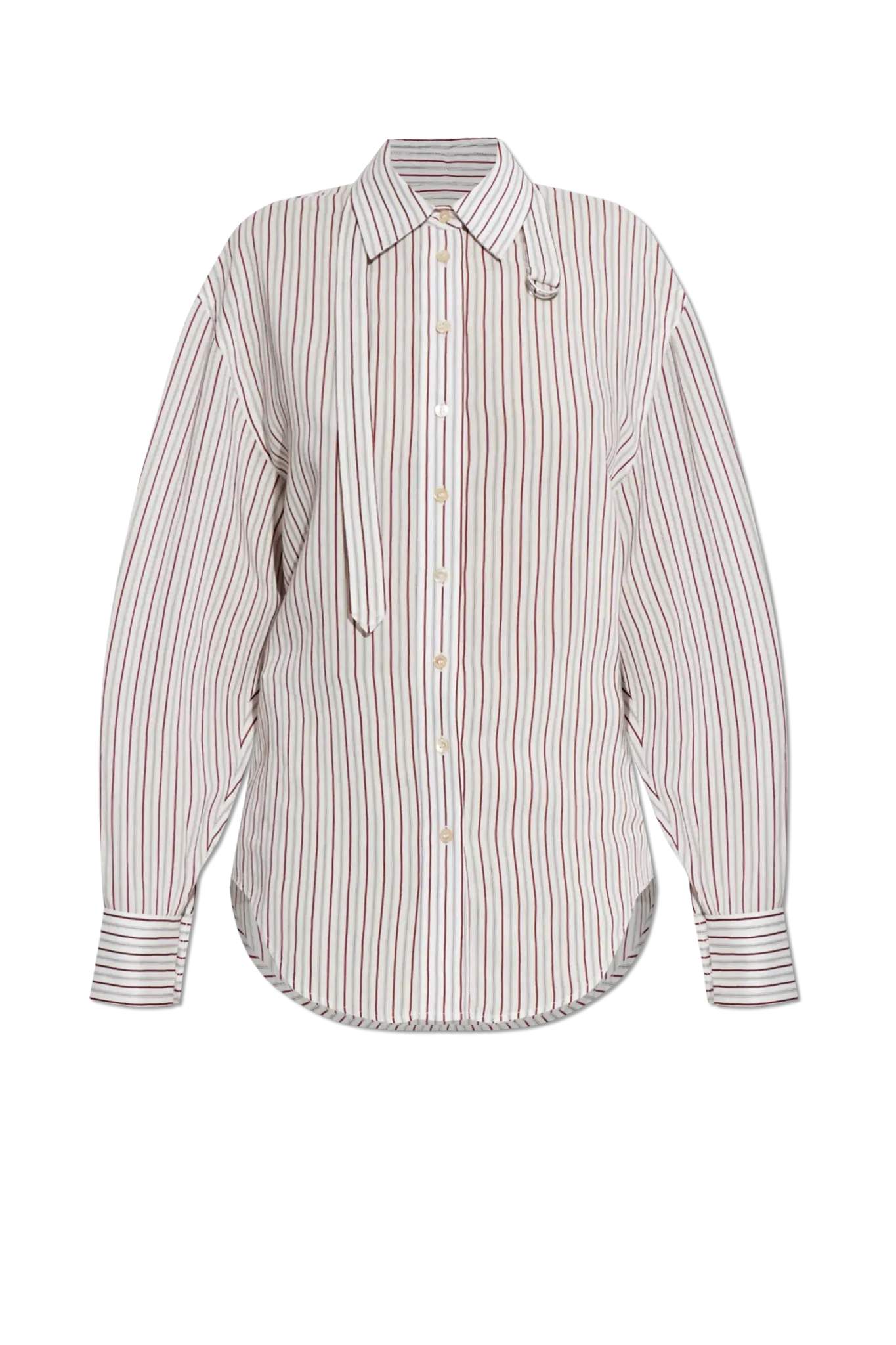 Aurora shirt in ecru/red