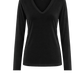 Longsleeve Deep V Tee in Black