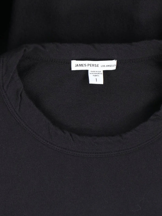 Longsleeve Crepe Jsy Oversized Crew in Black