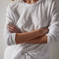 Longsleeve Crepe Jsy Oversized Crew in White