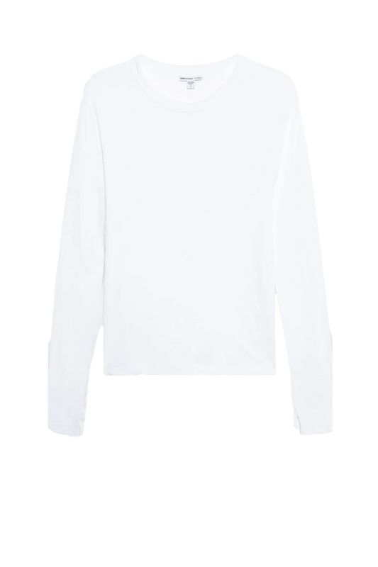 Longsleeve Crepe Jsy Oversized Crew in White