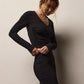 Longsleeve Melange Jersey Tee in Black