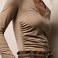 Longsleeve Melange Jersey Long Sleeve Tee in Coffee