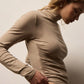 Longsleeve Melange Jersey Turtleneck in Coffee