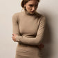 Longsleeve Melange Jersey Turtleneck in Coffee