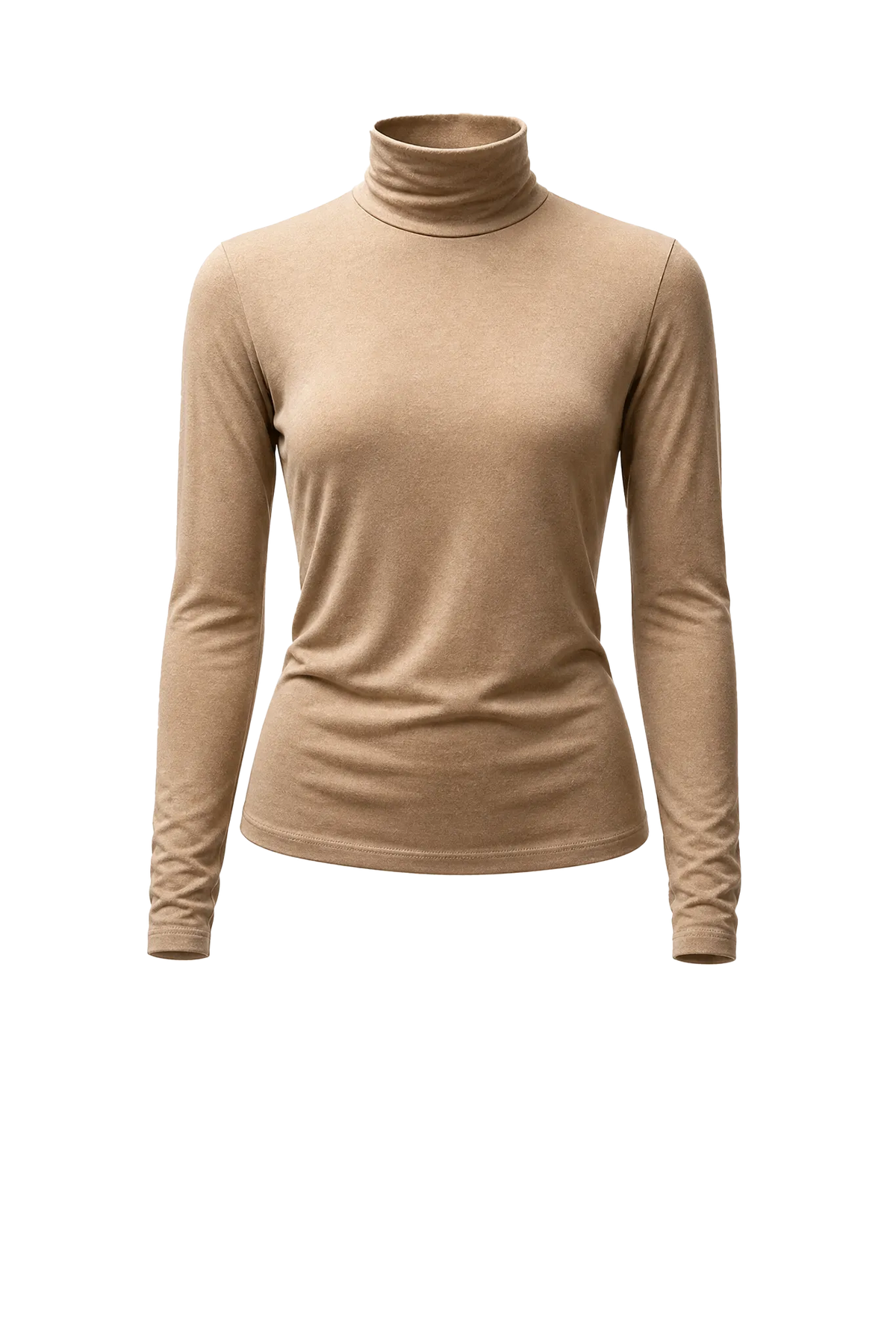 Longsleeve Melange Jersey Turtleneck in Coffee