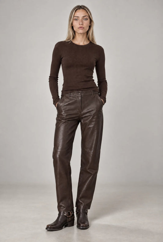 Longsleeve Line in Dark Brown