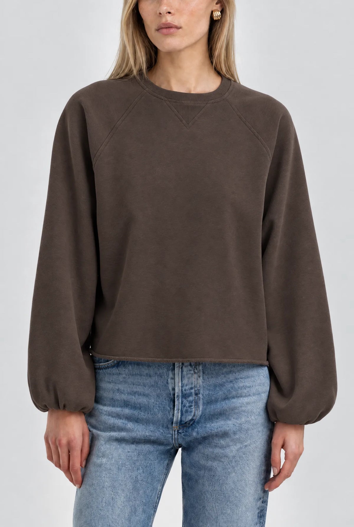 Sweatshirt Marlon in Dark Brown
