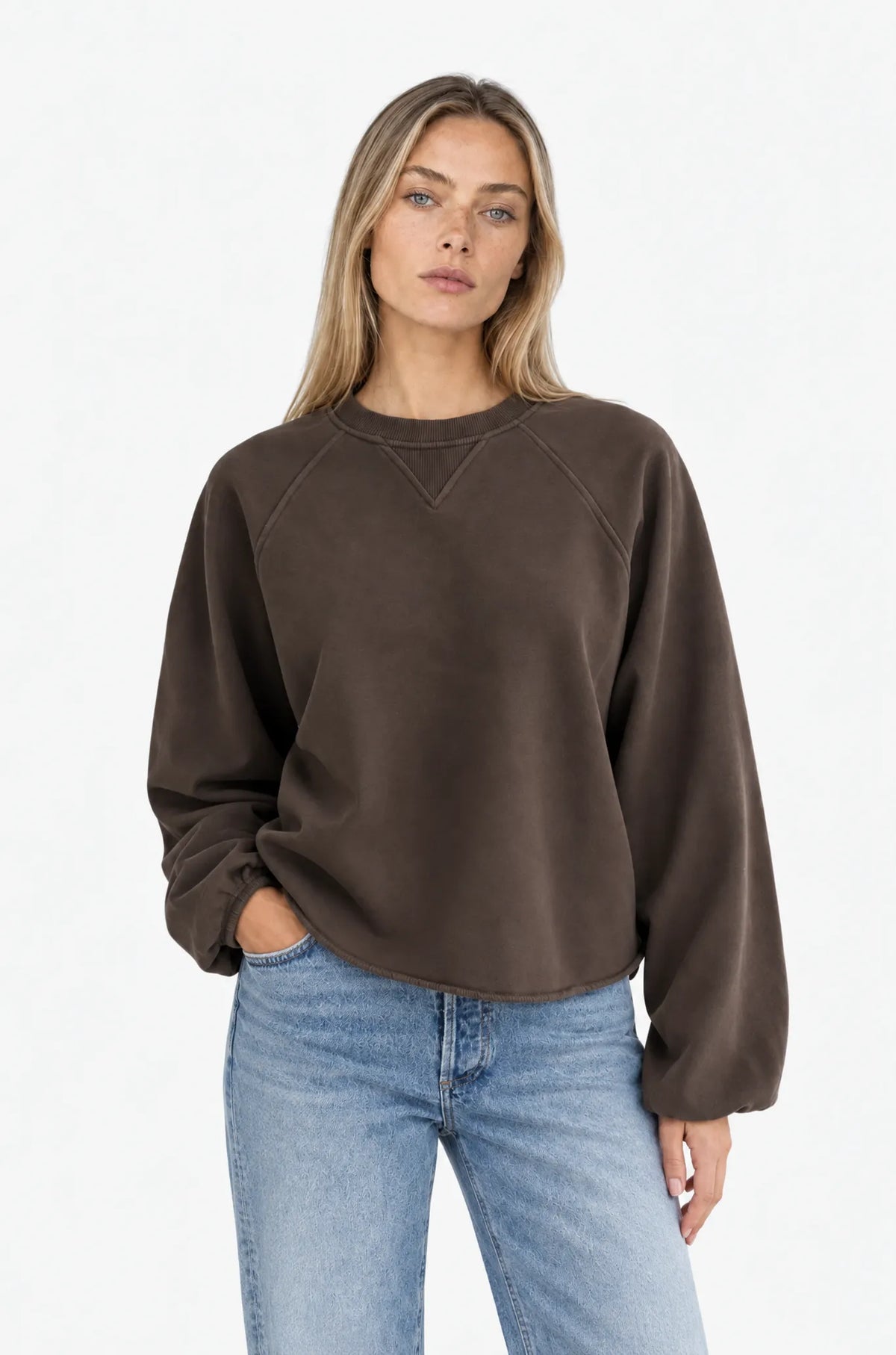 Sweatshirt Marlon in Dark Brown