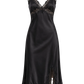 Lace Dress Silk in Black