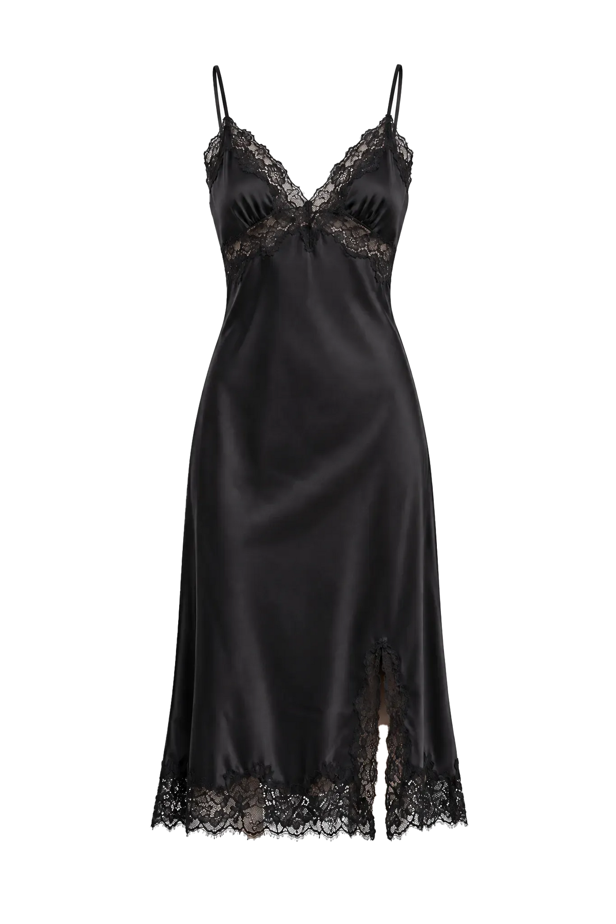 Lace Dress Silk in Black