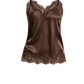 Lace Top V Silk in Chocolate