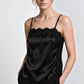 Lace Top Silk in Black-Black