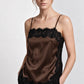 Lace Top Silk in Chocolate-Black