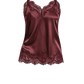 Lace Top V Silk in Burgundy