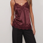 Lace Top V Silk in Burgundy