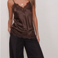 Lace Top V Silk in Chocolate