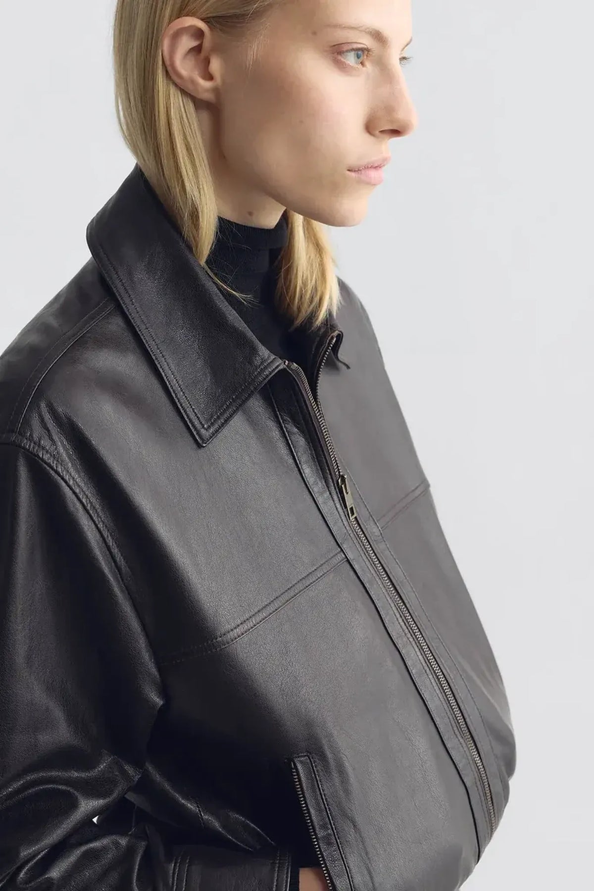 Lederjacke Aime Bomber in Brown