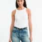 Rib tank top Jennifer in white