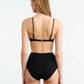 High waisted bikini bottom in black