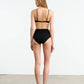 High waisted bikini bottom in black