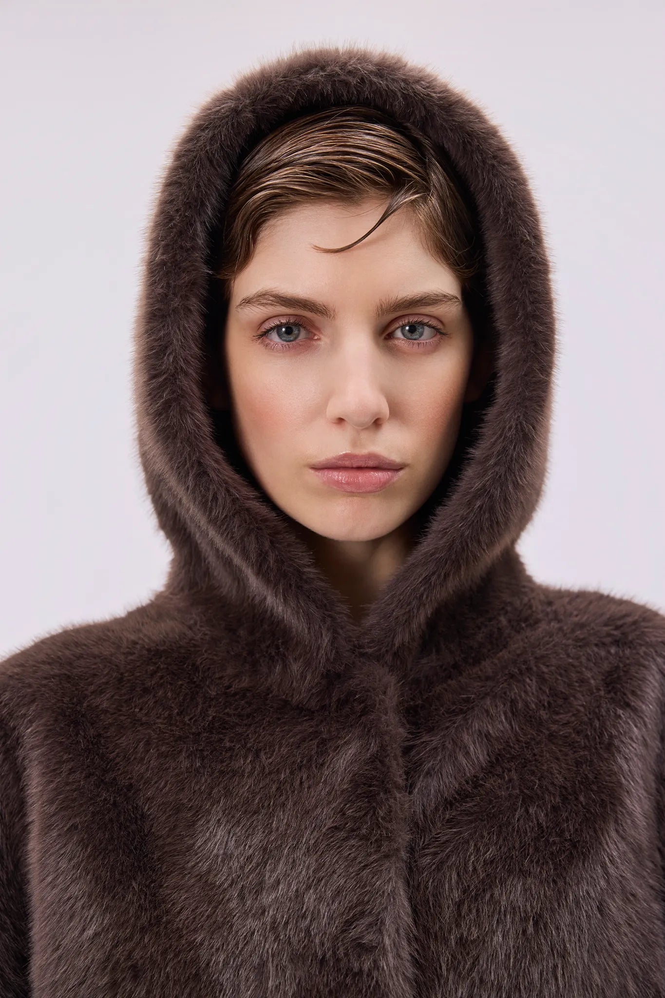Jacke Hovy Faux Fur in Brown