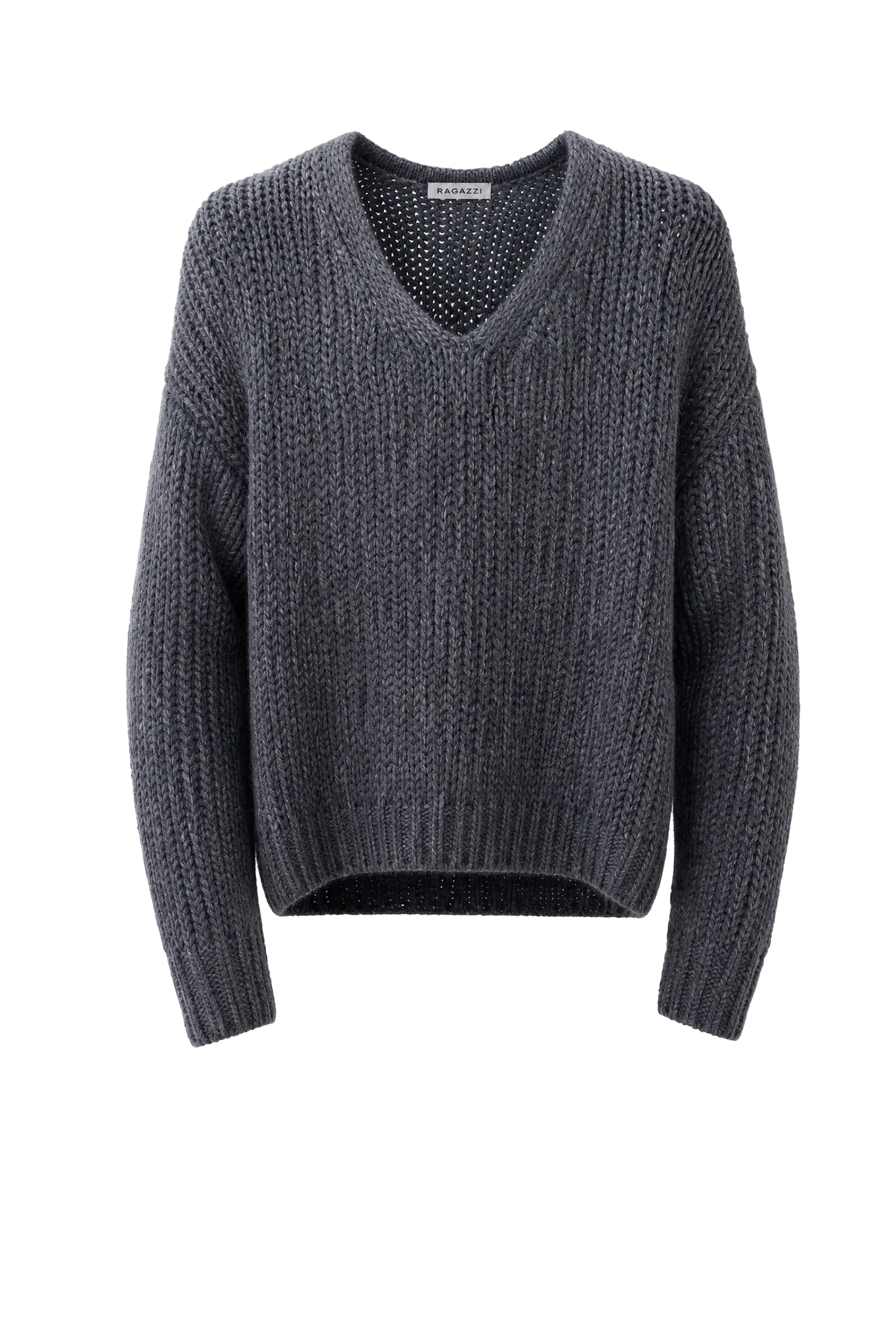 Pullover Oversized V-Neck in Dark Grey