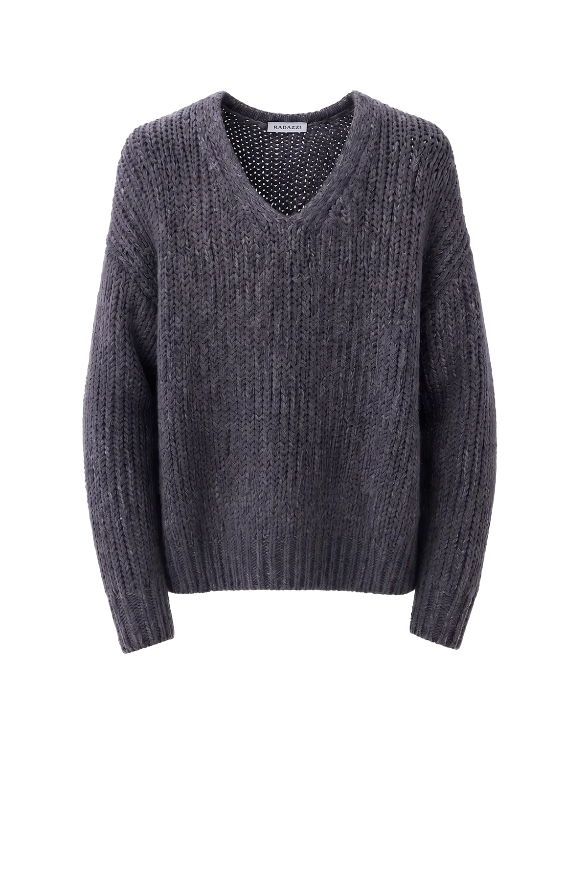 Pullover Oversized V-Neck in Dark Grey
