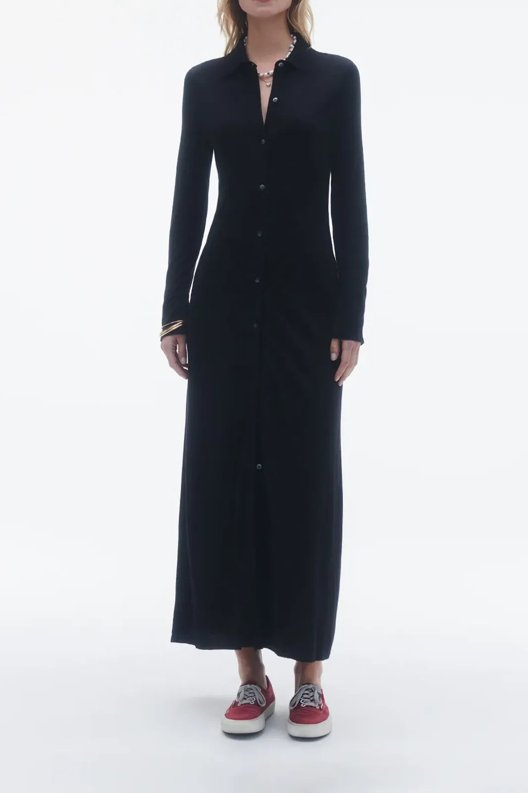 Showtime Shirt Dress in Black