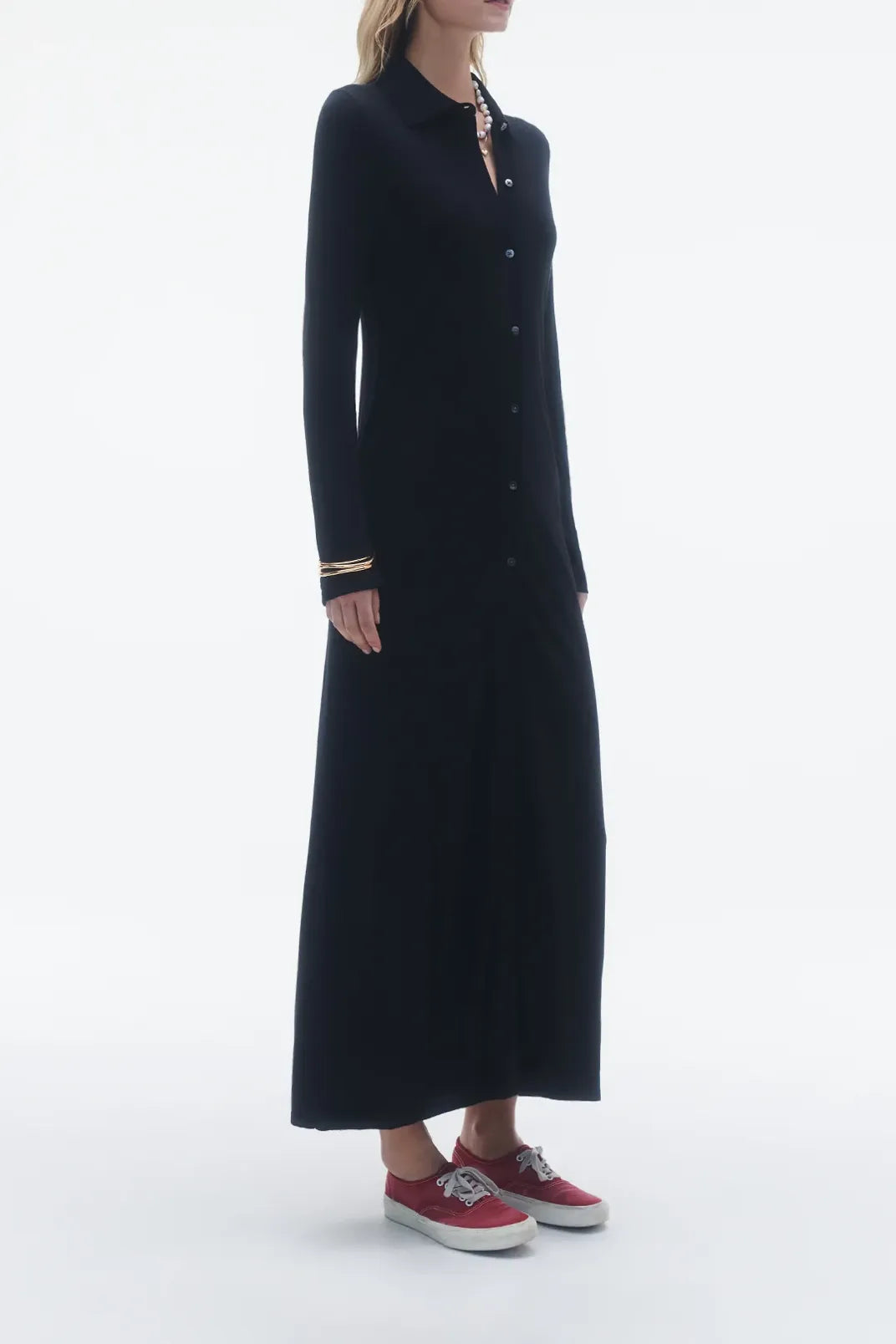 Showtime Shirt Dress in Black