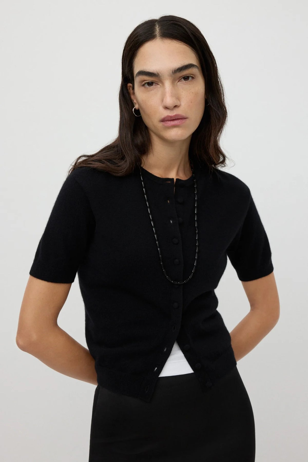 Cardigan Short Sleeved in Black