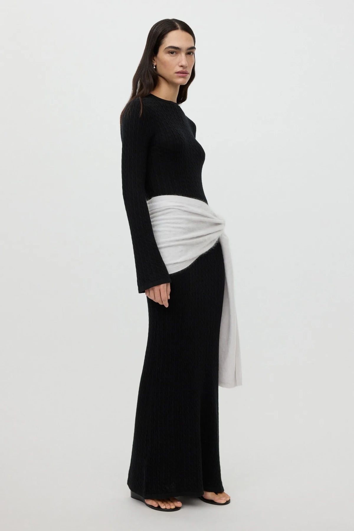 Kleid Cable Knit in Black