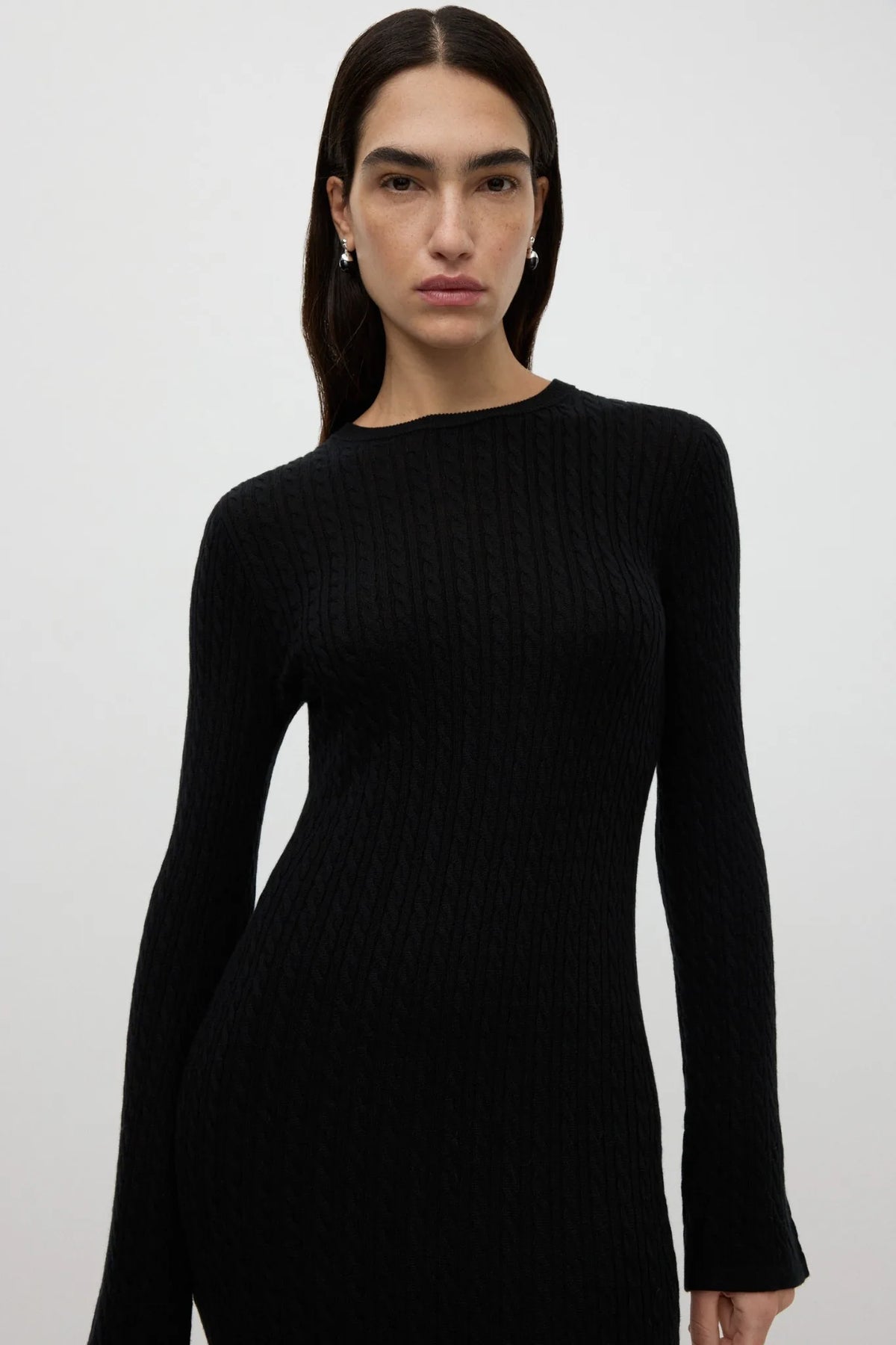 Kleid Cable Knit in Black