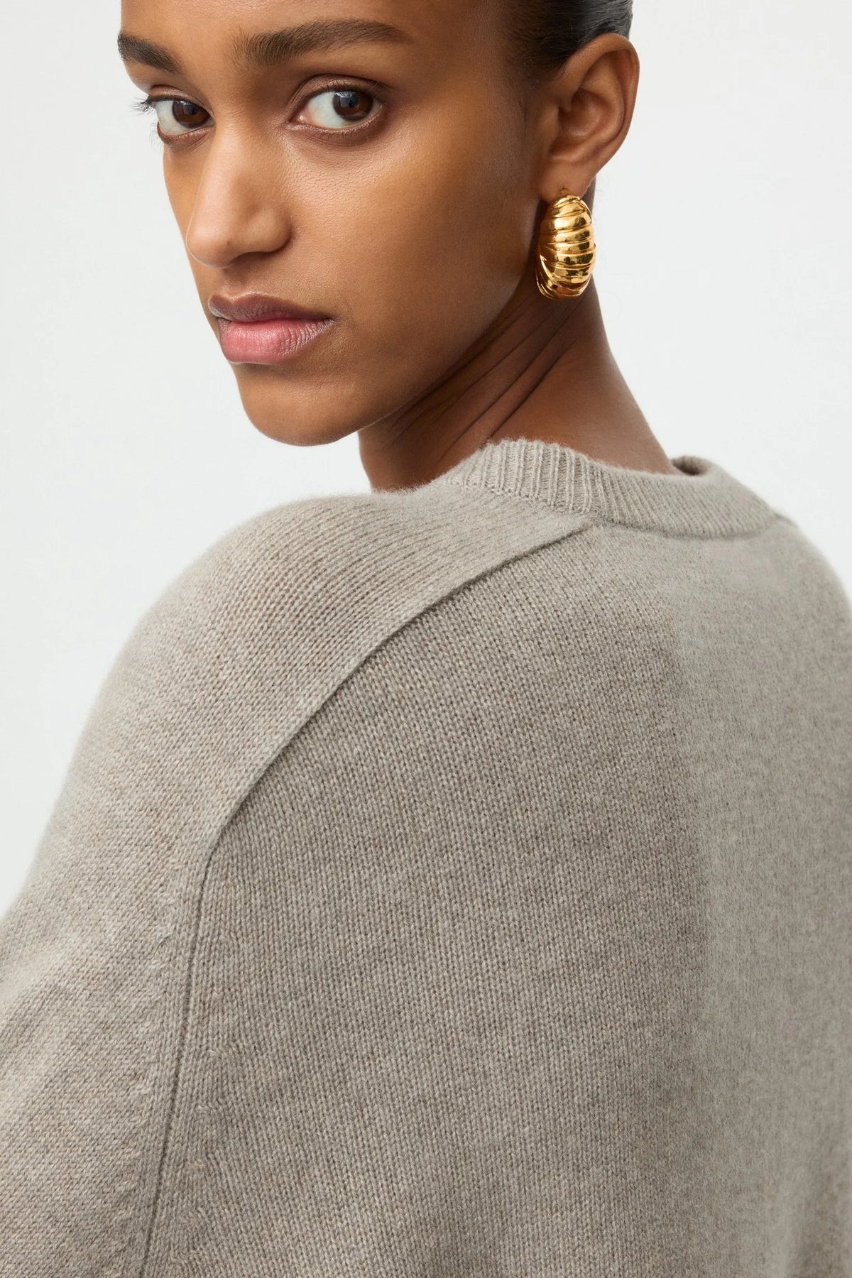 Pullover Boyfriend Crewneck in Greige