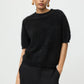 Pullover Brushed Short Sleeve in Black