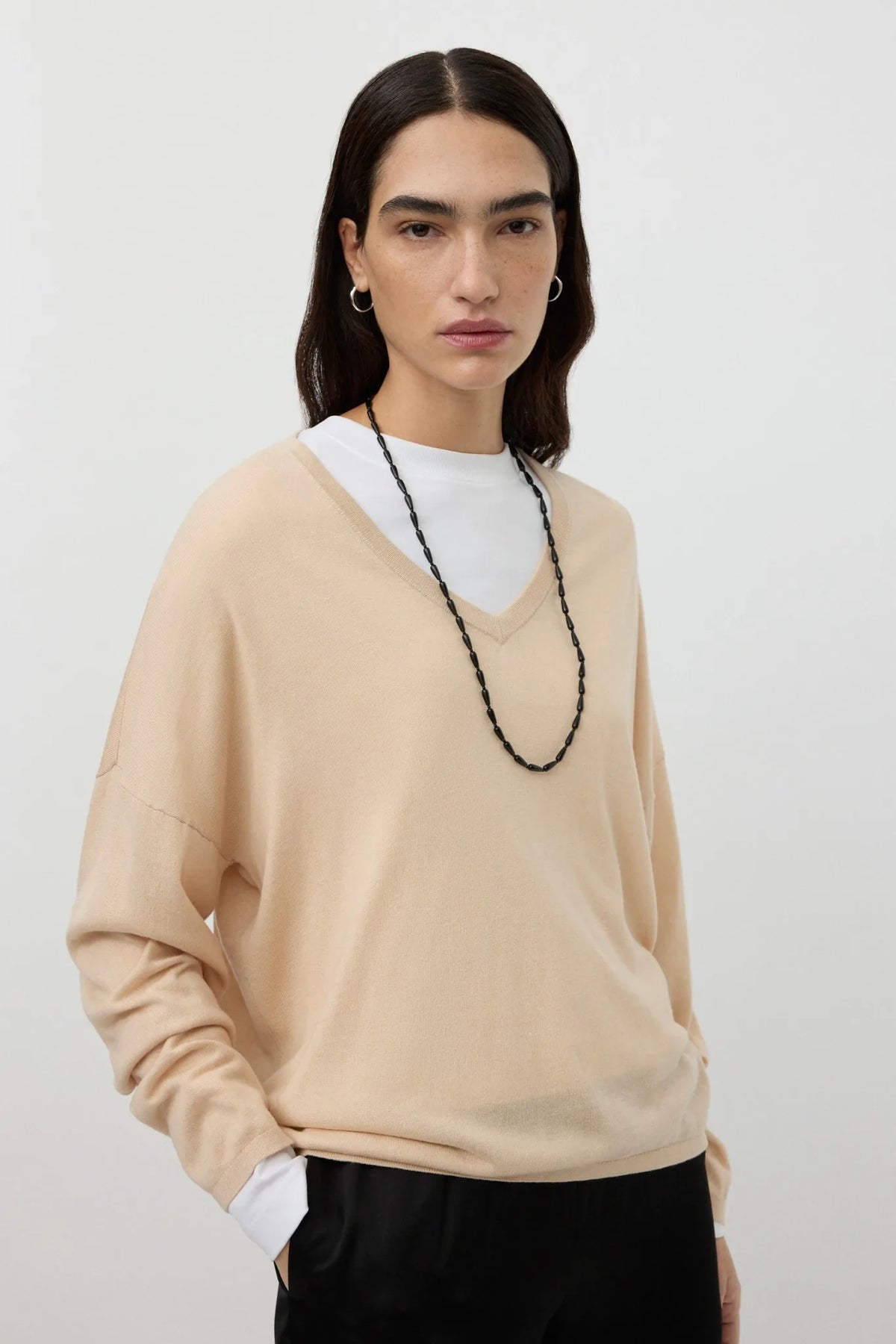 Pullover Featherlight V-Neck in Champagne