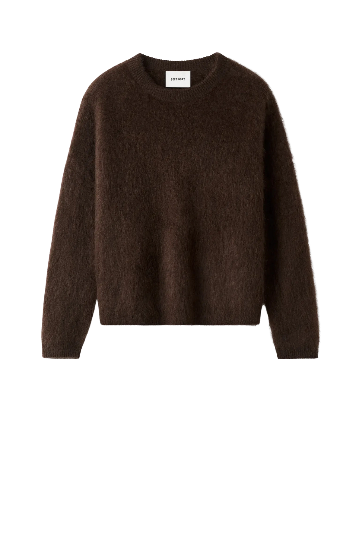 Pullover Brushed Boyfriend Crewneck in Mocha