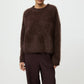 Pullover Brushed Boyfriend Crewneck in Mocha