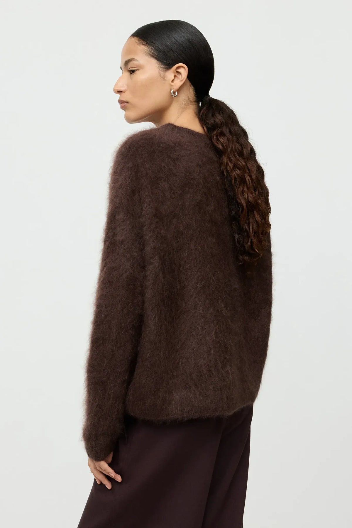 Pullover Brushed Boyfriend Crewneck in Mocha