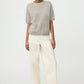 Pullover Brushed Short Sleeve in Greige
